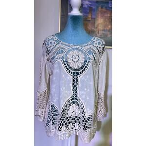 Taylor & Sage Bohemian Crocheted Tunic